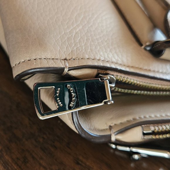 NEW Coach Brooklyn 34 Carryall Stone Pebbled Leather Large Convertible Satchel - Picture 13 of 16